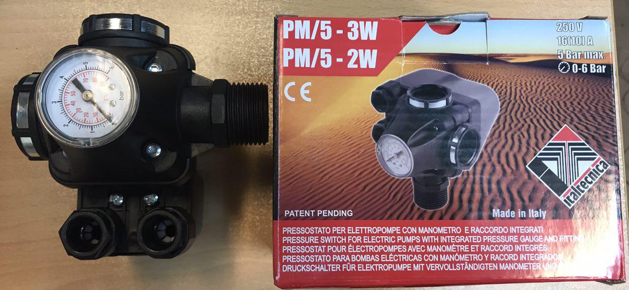 کلید اتوماتیک پمپ آب ایتال تکنیک به همراه درجه و پنج راهی PM/5-3W