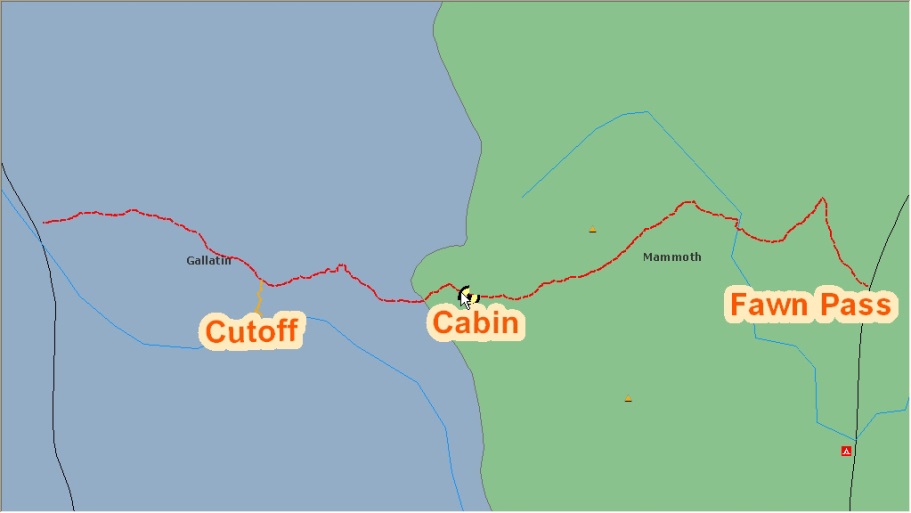 داده های وکتوری و رستری ، مسیر عبور پارک ملی بلوستون