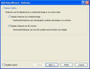 پنجره ای با عنوان Add Data Wizard: Vehicles